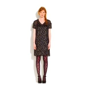 Broadway & Broom Metallic Polka Dot Shift Dress